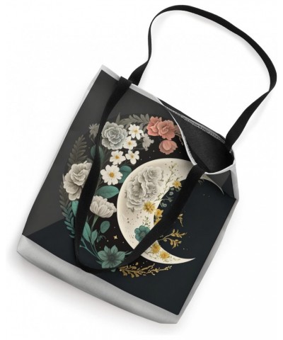 Floral Moon Phase flower crescent moon cool eclipse moon Tote Bag $13.30 Totes