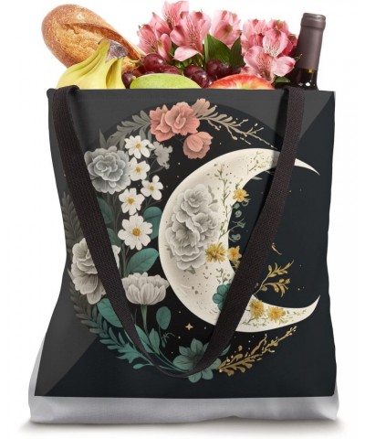 Floral Moon Phase flower crescent moon cool eclipse moon Tote Bag $13.30 Totes