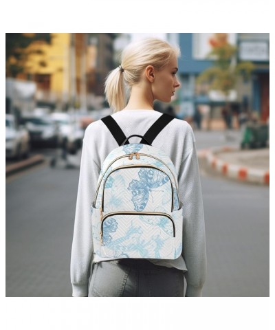 Travel Backpack Purse for Women Fashion Anti-theft Work Casual Blue Butterfly 3 Daypack Shoulder Bag Medium Size Medium $20.3...