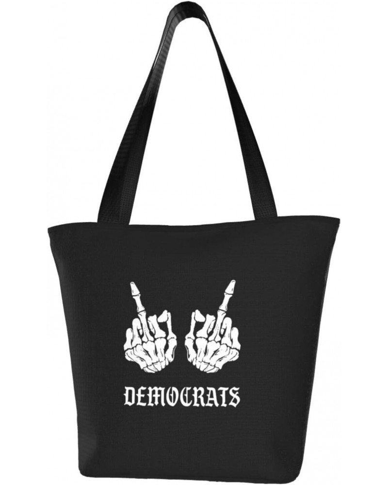 Fuck Biden Democrats Women'S Casual One Shoulder Carry Shopping Bag Large Capacity Working Storage Handbag $21.16 Shoulder Bags