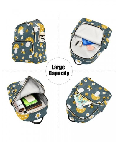 Women Backpack Ladybug Bee Mushroom Anti-Theft Travel Backpack with Luggage Belt Lightweight Handbag Lady Purse Roomy Double ...