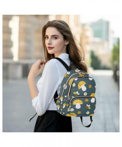 Women Backpack Ladybug Bee Mushroom Anti-Theft Travel Backpack with Luggage Belt Lightweight Handbag Lady Purse Roomy Double ...