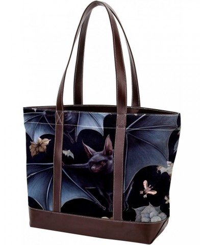 Bat Canvas Leather Mix Hand Bag, 13.3x4.7x12.2 in, Stylish and Durable, Versatile Shoulder Purse for Women $21.60 Totes