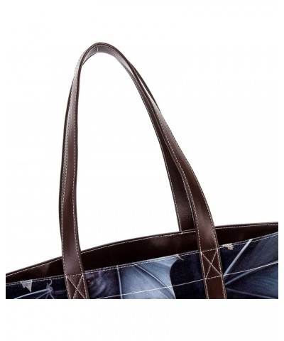 Bat Canvas Leather Mix Hand Bag, 13.3x4.7x12.2 in, Stylish and Durable, Versatile Shoulder Purse for Women $21.60 Totes