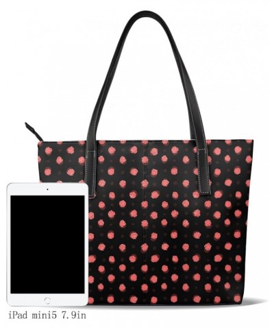 Tote Bag for Women,Shoulder Handbag Travel Totes Waterproof Bag Large Capacity with Zipper Roses Flowers $14.40 Totes