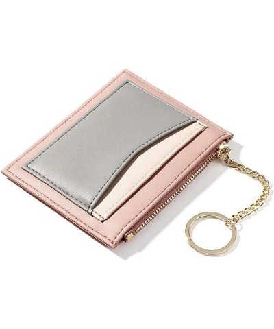 Patchwork Credit Card Holder Mini Leather Wallet With Coin Pocket woman Small Purse Card Case Zipper Bag For Women (Size : Br...