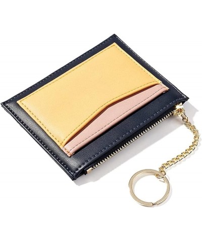 Patchwork Credit Card Holder Mini Leather Wallet With Coin Pocket woman Small Purse Card Case Zipper Bag For Women (Size : Br...