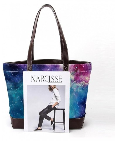 Tote Bag, Large Tote Bags for Women, Tote Bag with Zipper, Purple Nebula Universe, Womens Tote Bag Design 1642 $26.39 Totes