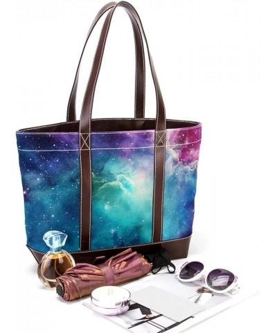 Tote Bag, Large Tote Bags for Women, Tote Bag with Zipper, Purple Nebula Universe, Womens Tote Bag Design 1642 $26.39 Totes