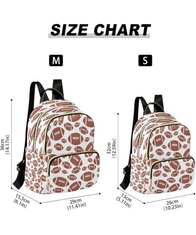 Brown White American Football Women Backpack Purse Ladies Fashion Shoulder Bag Daypack Travel Bag 10L Small $17.15 Backpacks