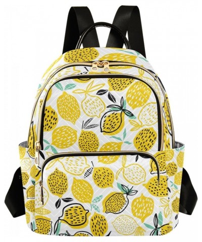 Cute Lemon Pattern Backpack for Women Shoulder Bag Lightweight Mini Backpack Casual Daypack Back Pack Small(11.41'' x 6.1'' x...