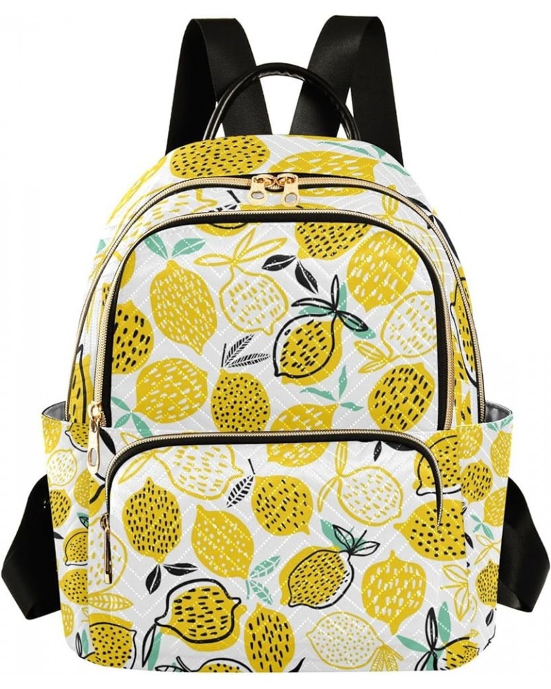 Cute Lemon Pattern Backpack for Women Shoulder Bag Lightweight Mini Backpack Casual Daypack Back Pack Small(11.41'' x 6.1'' x...