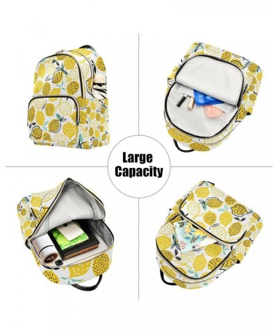 Cute Lemon Pattern Backpack for Women Shoulder Bag Lightweight Mini Backpack Casual Daypack Back Pack Small(11.41'' x 6.1'' x...