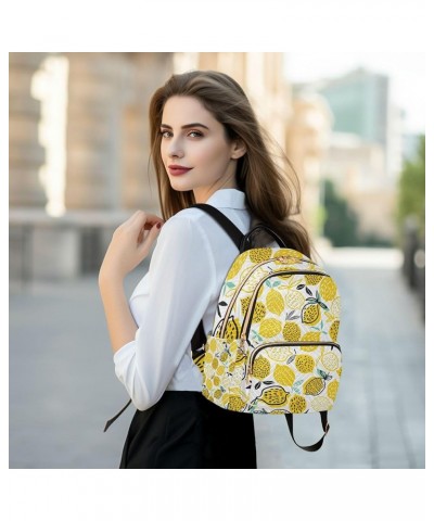 Cute Lemon Pattern Backpack for Women Shoulder Bag Lightweight Mini Backpack Casual Daypack Back Pack Small(11.41'' x 6.1'' x...