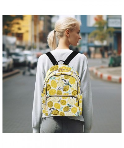 Cute Lemon Pattern Backpack for Women Shoulder Bag Lightweight Mini Backpack Casual Daypack Back Pack Small(11.41'' x 6.1'' x...