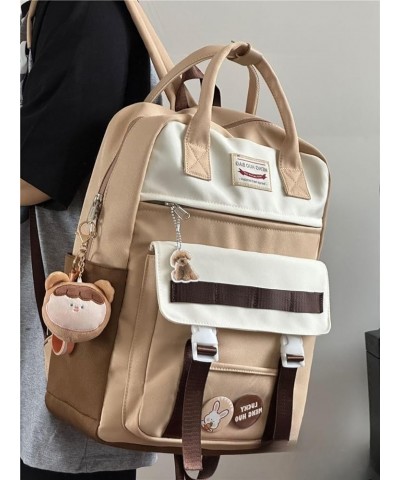 Waterproof Large Capacity Backpack Bonus Badge Charm Top Smart Compartments with pins and Accessories (Red) Beige $18.65 Back...