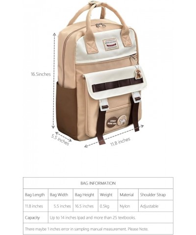 Waterproof Large Capacity Backpack Bonus Badge Charm Top Smart Compartments with pins and Accessories (Red) Beige $18.65 Back...