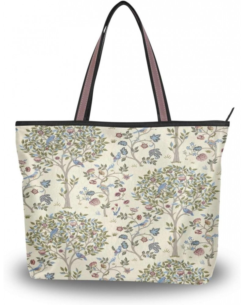 Womens Tote Bag, William Morris Prints 1RE39 Ladies Zip Shoulder Handbags $9.60 Shoulder Bags