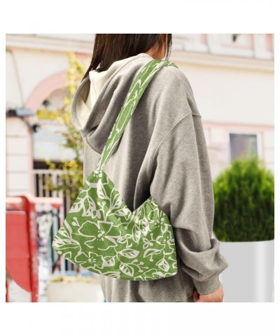 Turquoise Green Tropical Leaves Palm Purses for Women Hobo Bag, Fur Tote Single Shoulder Bag Simple Nature Floral $11.12 Hobo...