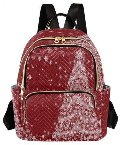 White Christmas Tree Red Women Backpack Purse Ladies Fashion Shoulder Bag Daypack Travel Bag 10L Medium $15.05 Backpacks