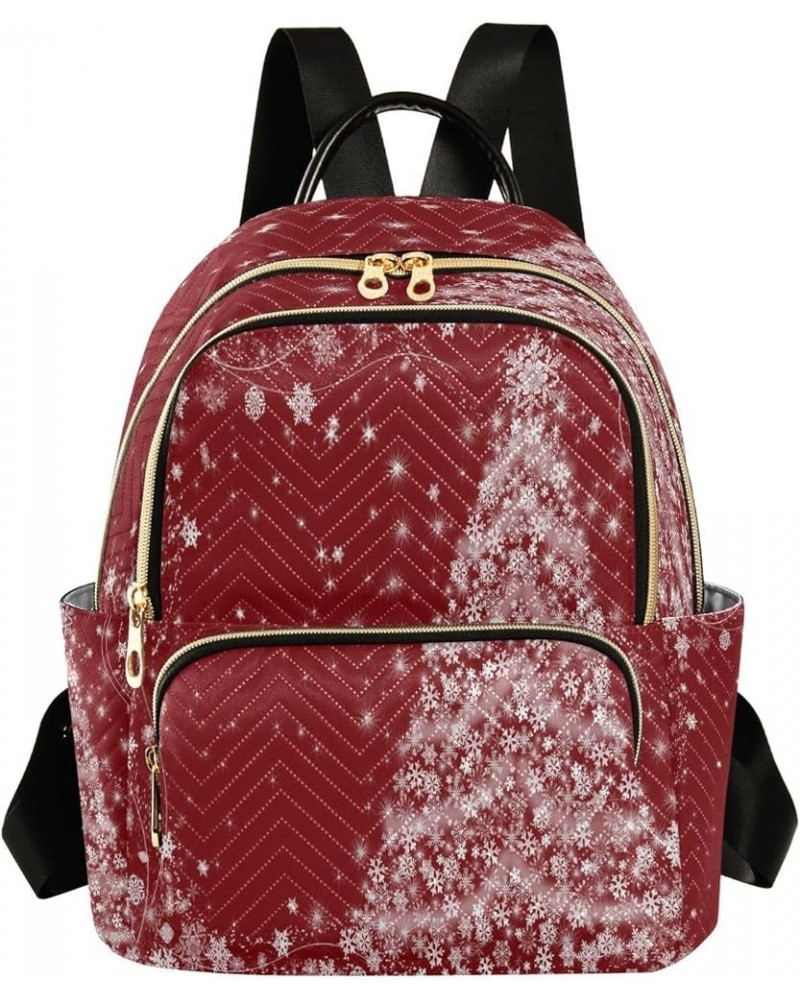 White Christmas Tree Red Women Backpack Purse Ladies Fashion Shoulder Bag Daypack Travel Bag 10L Medium $15.05 Backpacks