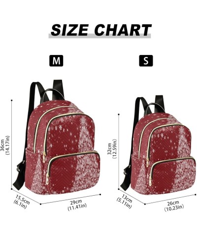 White Christmas Tree Red Women Backpack Purse Ladies Fashion Shoulder Bag Daypack Travel Bag 10L Medium $15.05 Backpacks