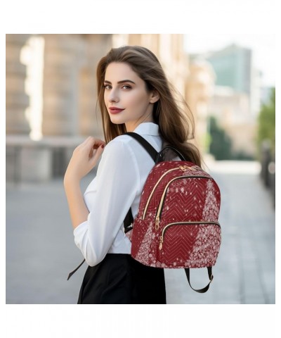 White Christmas Tree Red Women Backpack Purse Ladies Fashion Shoulder Bag Daypack Travel Bag 10L Medium $15.05 Backpacks