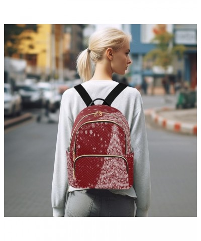 White Christmas Tree Red Women Backpack Purse Ladies Fashion Shoulder Bag Daypack Travel Bag 10L Medium $15.05 Backpacks