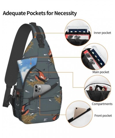 Astronaut Crossbody Bag Chest Shoulder Bag Small Casual Backpack Suitable For Women Men Hiking Barn Swallow in Graphite $20.1...