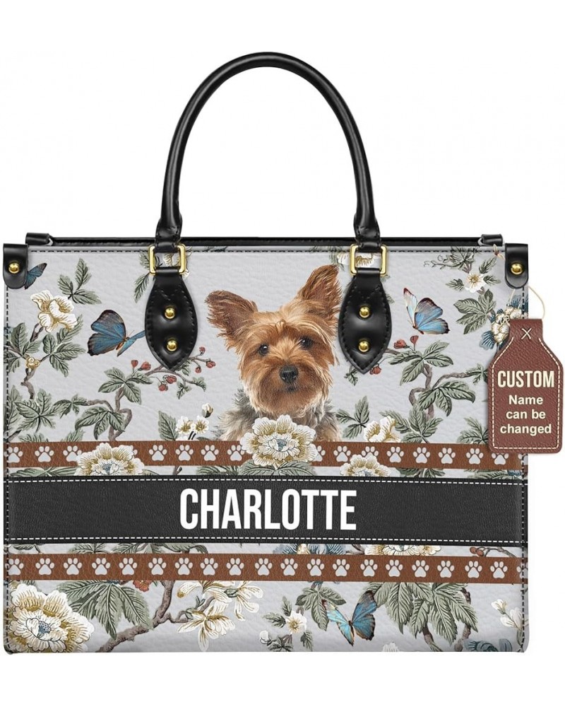 Personalized Yorkshire Terrier Dog Handbags, Custom Name Dog Leather Bags, Purses, Shoulder Bag, Gift For Dog Mom Dog Lover S...