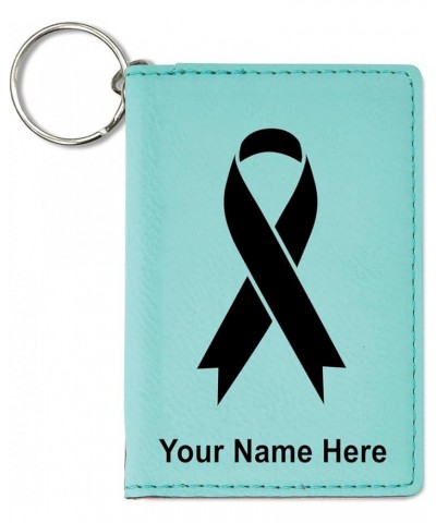 ID Holder Wallet, Cancer Awareness Ribbon, Personalized Engraving Included (Dark Brown) Teal $13.44 Wallets