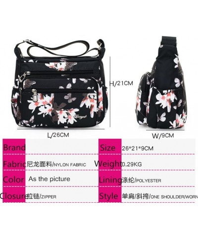 Crossbody Bags for Women Multi Pocket Shoulder Bag Waterproof Nylon Messenger Purses and Handbags White Leaves $9.02 Crossbod...