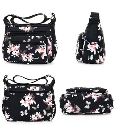 Crossbody Bags for Women Multi Pocket Shoulder Bag Waterproof Nylon Messenger Purses and Handbags White Leaves $9.02 Crossbod...