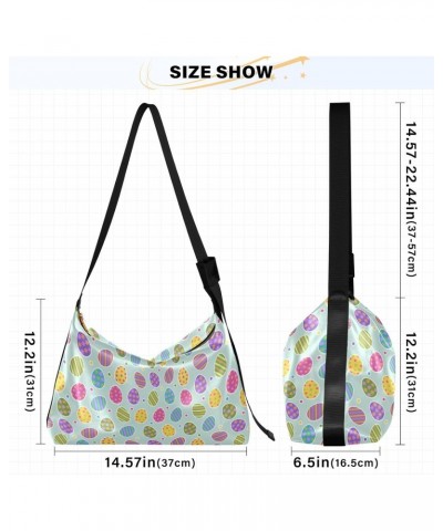 Easter Egg Hobo Bags for Women Leather Handbag Shoulder Bag Purses Crossbody Bag for Work Travel Gifts $16.17 Hobo Bags