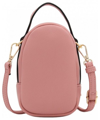 Two Compartment Mini Oval PU Leather Crossbody Bag Dusty Pink $11.70 Crossbody Bags