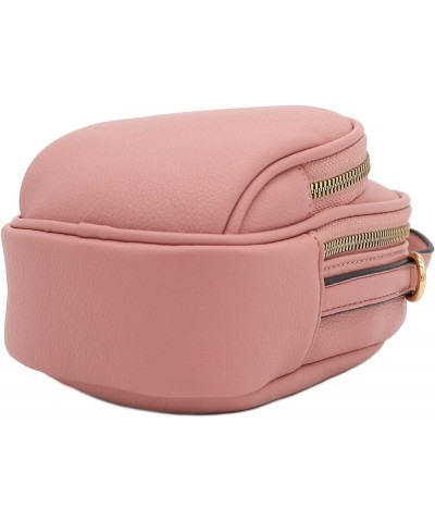 Two Compartment Mini Oval PU Leather Crossbody Bag Dusty Pink $11.70 Crossbody Bags