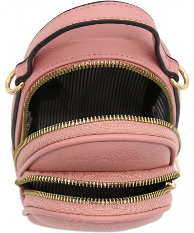 Two Compartment Mini Oval PU Leather Crossbody Bag Dusty Pink $11.70 Crossbody Bags