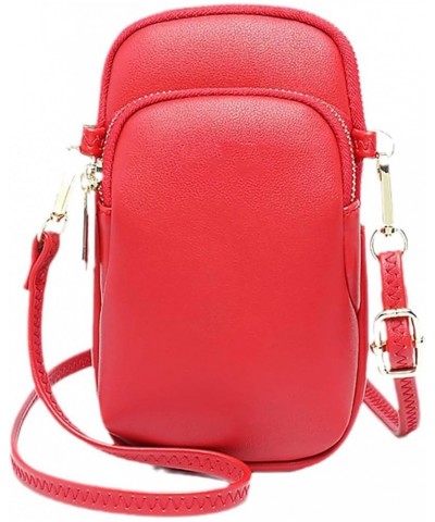 Women's Crossbody Handbag & Stylish and Functional Leather Shoulder Purse Pack Red $11.24 Crossbody Bags