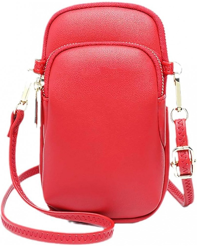 Women's Crossbody Handbag & Stylish and Functional Leather Shoulder Purse Pack Red $11.24 Crossbody Bags