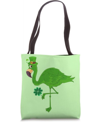 St. Patricks Day Aesthetic Shamrock Flamingo Leprechaun Tote Bag $12.16 Totes