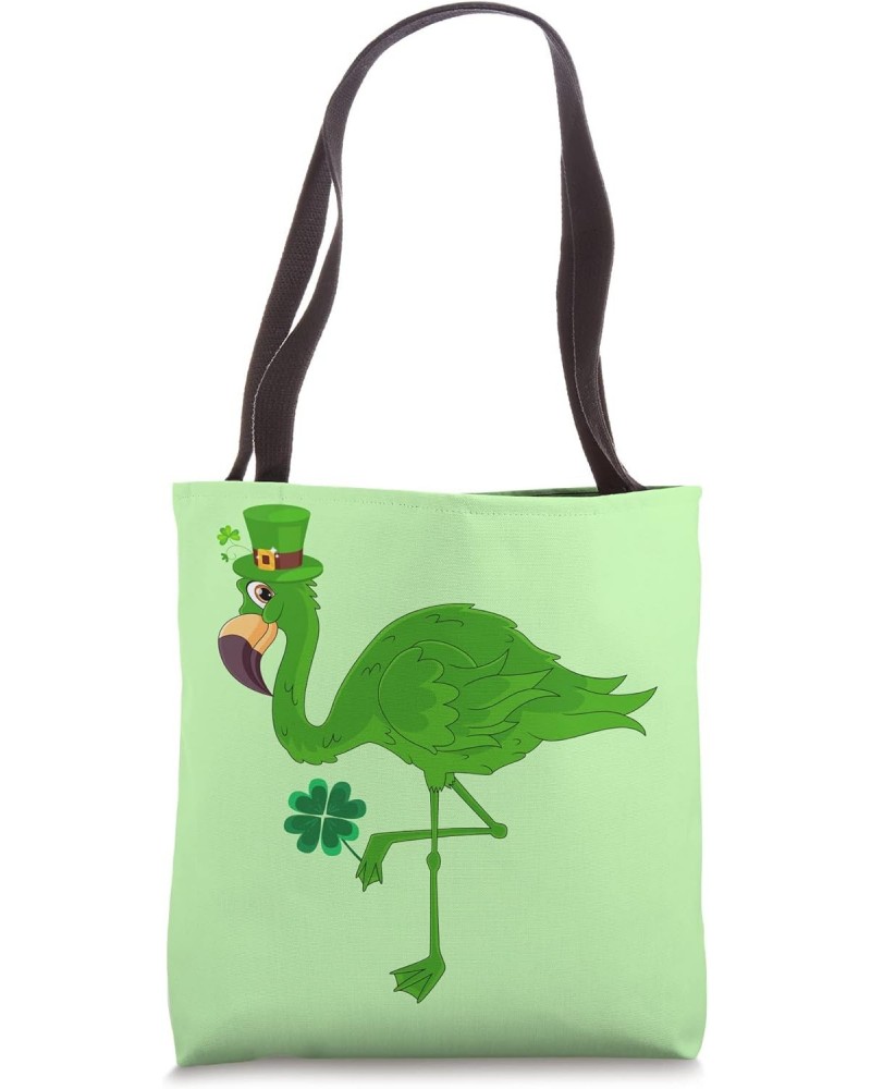 St. Patricks Day Aesthetic Shamrock Flamingo Leprechaun Tote Bag $12.16 Totes