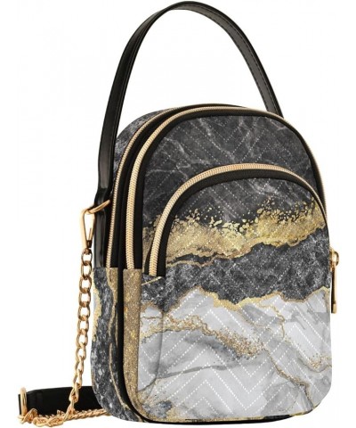 Golden Black Marble Crossbody Bags for Women Fanny Packs Small Sling Cross Body Bag Phone Mini Wallet Purse J001 $10.70 Cross...