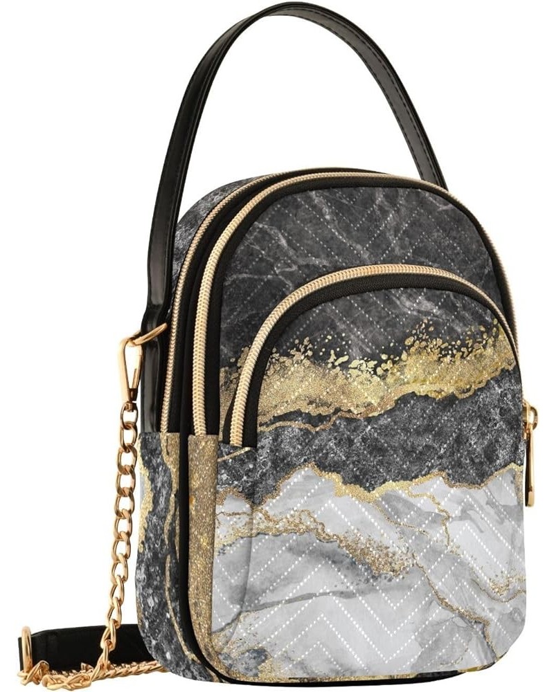 Golden Black Marble Crossbody Bags for Women Fanny Packs Small Sling Cross Body Bag Phone Mini Wallet Purse J001 $10.70 Cross...