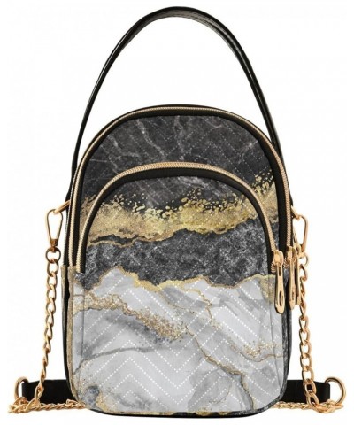 Golden Black Marble Crossbody Bags for Women Fanny Packs Small Sling Cross Body Bag Phone Mini Wallet Purse J001 $10.70 Cross...