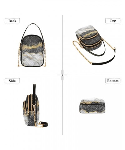 Golden Black Marble Crossbody Bags for Women Fanny Packs Small Sling Cross Body Bag Phone Mini Wallet Purse J001 $10.70 Cross...