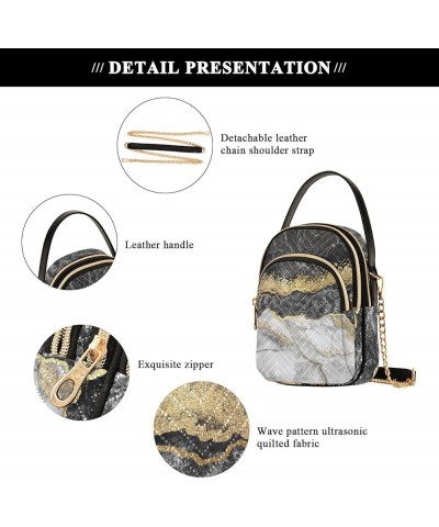 Golden Black Marble Crossbody Bags for Women Fanny Packs Small Sling Cross Body Bag Phone Mini Wallet Purse J001 $10.70 Cross...