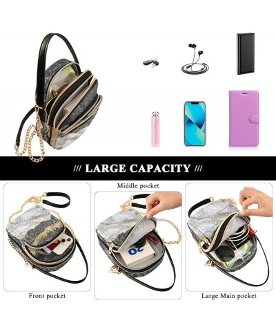 Golden Black Marble Crossbody Bags for Women Fanny Packs Small Sling Cross Body Bag Phone Mini Wallet Purse J001 $10.70 Cross...