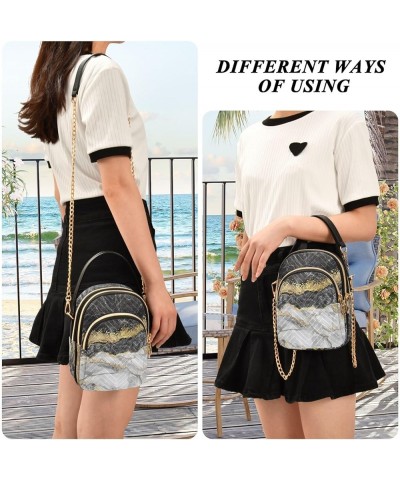 Golden Black Marble Crossbody Bags for Women Fanny Packs Small Sling Cross Body Bag Phone Mini Wallet Purse J001 $10.70 Cross...