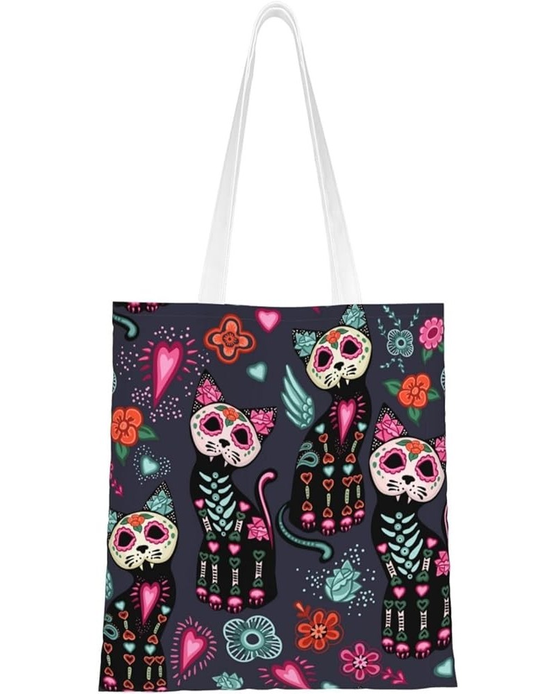 Halloween Skulls Single Shoulder Fashion Canvas Tote Shopping Bags Handbags For Men And Women Halloween Skulls34 $11.72 Totes