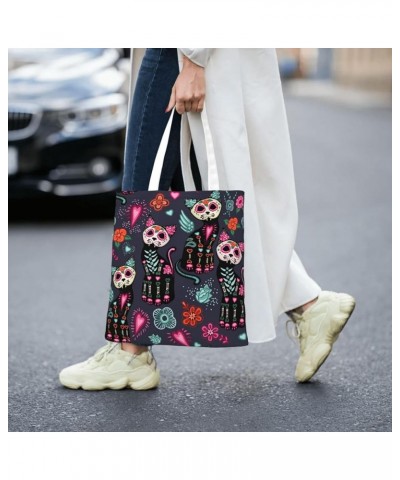 Halloween Skulls Single Shoulder Fashion Canvas Tote Shopping Bags Handbags For Men And Women Halloween Skulls34 $11.72 Totes